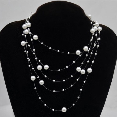  super multilayer Pearl Starry necklace samll clavicle chain fashion all-Purpose chain woman
