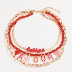  exaggerating enamel Word necklace woman occidental style fashion