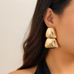 occidental style fashion Metal surface ear stud woman retro all-Purpose geomet..