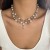 occidental style wind pendant necklace temperament beads imitate Pearl Metal chain