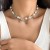 occidental style wind pendant necklace temperament beads imitate Pearl Metal chain