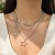 occidental style wind pendant necklace temperament beads imitate Pearl Metal chain