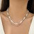 occidental style wind pendant necklace temperament beads imitate Pearl Metal chain