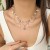 occidental style wind pendant necklace temperament beads imitate Pearl Metal chain