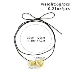 occidental style wind twining bow heart-shaped necklace personality brief