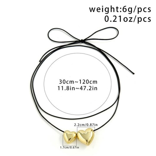 occidental style wind twining bow heart-shaped necklace personality brief