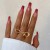 occidental style exaggerating Metal textured surface butterfly ring woman brief bow DoubleRing