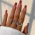 occidental style exaggerating Metal textured surface butterfly ring woman brief bow DoubleRing