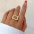 occidental style exaggerating Metal textured surface butterfly ring woman brief bow DoubleRing