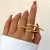 occidental style exaggerating Metal textured surface butterfly ring woman brief bow DoubleRing