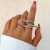 occidental style exaggerating Metal textured surface butterfly ring woman brief bow DoubleRing