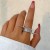 occidental style exaggerating Metal textured surface butterfly ring woman brief bow DoubleRing