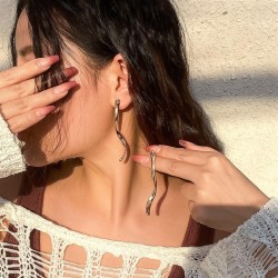 occidental style geometry wind Metal ear studearrings drop earrings