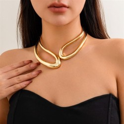 occidental style exaggerating surface cirque Metal wind necklace retro hollow ..