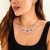 occidental style  exaggerating punk wind big buckle necklace woman  personality Metal chainnecklace