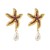 E occidental style summer Alloy diamond starfish earrings fashion wind Pearl Earring