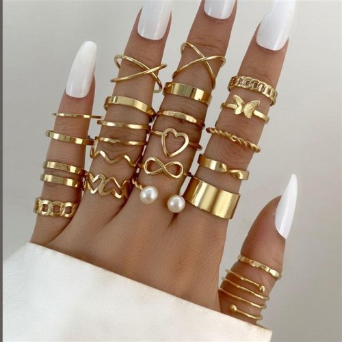 (55919 1) butterfly ring opening more ring set love ring woman samll