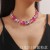  spring trend occidental style exaggerating multilayer color drop crystal necklace
