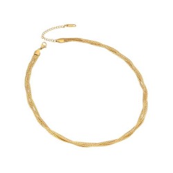  personality twining necklace  temperament Double layer stainless steel neckla..
