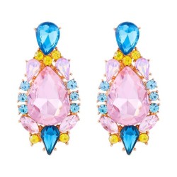 occidental style fashion geometry Alloy drop retro flowers personality tempera..