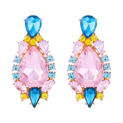 occidental style fashion geometry Alloy drop retro flowers personality temperament exaggerating earrings woman 