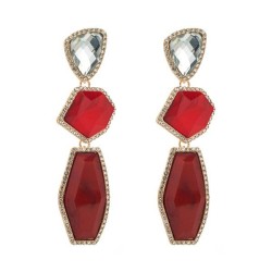 occidental style retro exaggerating Alloy resin glass diamond earrings woman l..