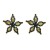 occidental style retro palace wind Five-pointed star silver earrings temperament high medium gold diamond Pearl