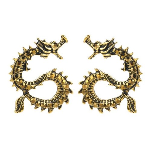samll fully-jewelled diamond silver earrings Alloy watch-face embed Rhinestone Chinese style
