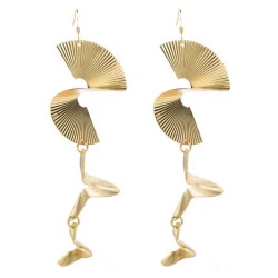 occidental style trend wind sector Metal earrings woman samll personality temp..