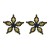 occidental style super Five-pointed star Alloy diamond trend silver earrings temperament high all-Purpose Earrin