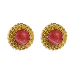 occidental style retro palace wind natural silver earrings geometry Round gold..