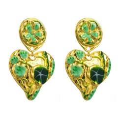 medium retro exaggerating Alloy enamel leaf flowers Ear clip temperament high ..
