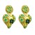 medium retro exaggerating Alloy enamel leaf flowers Ear clip temperament high heart-shaped flowers earrings
