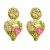 medium retro exaggerating Alloy enamel leaf flowers Ear clip temperament high heart-shaped flowers earrings