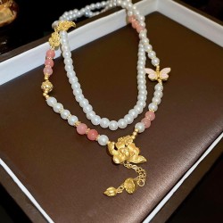 new medium Pearl necklace Chinese style retro temperament clavicle chain perso..