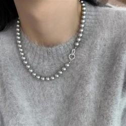  more silver color Pearl woman chain high sweater chain samll chain
