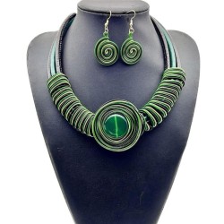 occidental style exaggerating necklace circle short style clavicle chain earri..