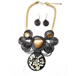  pendant exaggerating aluminum necklace retro sweater chain earrings