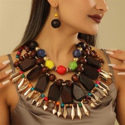 medium high-end exaggerating necklace earrings Rivet necklace chainnecklace