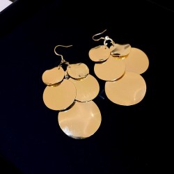 brief Metal Round tassel occidental style fashion long style earrings wind per..