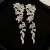silver flowers leaves Metal earrings occidental style exaggerating long style earring fashion ret