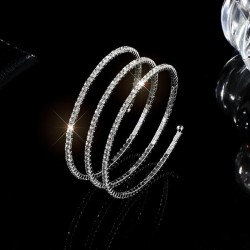  Rhinestone bangle watch-face leather bride multilayer chain woman