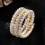 occidental style new multilayer twining Pearl bracelet bride flash diamond elasticity bangle more row Rhinest