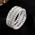 occidental style new multilayer twining Pearl bracelet bride flash diamond elasticity bangle more row Rhinest