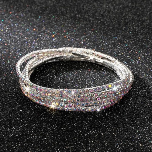  diamond elasticity braceletmm row color Rhinestone woman bangle woman chain fully-jewelled