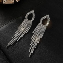 s silverearings Earring  drop diamond long style tassel earrings occidental st..