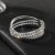  claw chain opening bangle four row fully-jewelled steel wire bangle