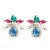 earrings colorful diamond earrings fully-jewelled flowers ear stud woman drop flowers