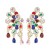 earrings occidental style claw chain earrings colorful diamond flowers ear stud woman peacock bride
