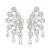 earrings occidental style claw chain earrings colorful diamond flowers ear stud woman peacock bride